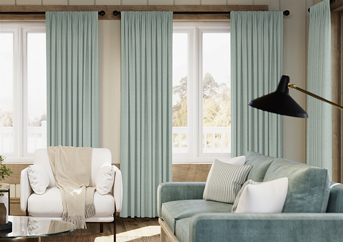 Delicate Chevron, Turquoise - Made to Measure Curtains - Image 3
